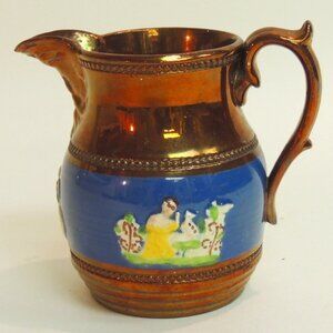 Vintage Lusterware Ceramic Hand-Painted Milk Jug